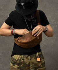Simple Brown Solid Color Calf Leather Messenger Bag ZP-BGS220816