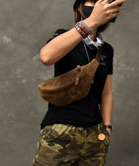 Simple Brown Solid Color Calf Leather Messenger Bag ZP-BGS220816