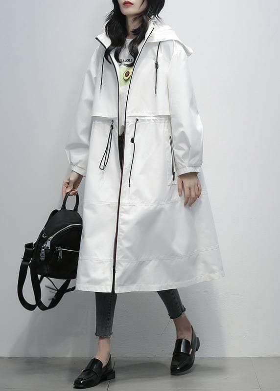Simple hooded zippered  clothes For Women white short coats TCT201207