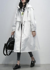 Simple hooded zippered  clothes For Women white short coats TCT201207