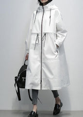 Simple hooded zippered  clothes For Women white short coats TCT201207
