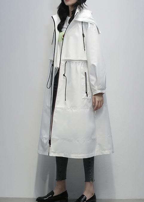 Simple hooded zippered  clothes For Women white short coats TCT201207