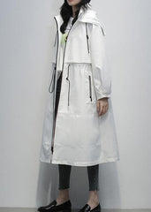 Simple hooded zippered  clothes For Women white short coats TCT201207