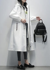 Simple hooded zippered  clothes For Women white short coats TCT201207