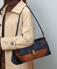 Style Brown Color contrast Paitings Leather Tote Handbag BGS220210