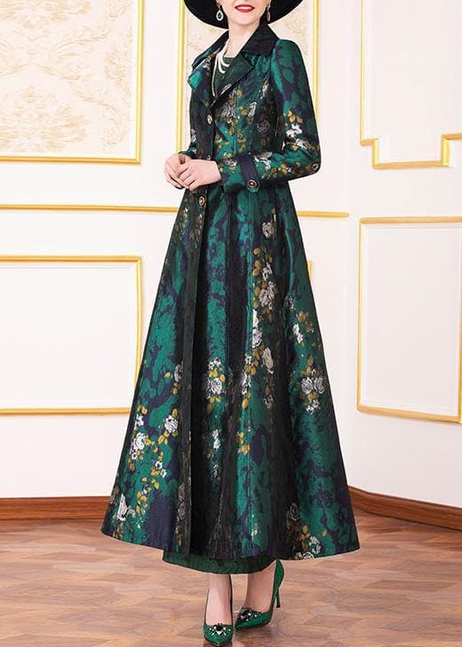 Style navy prints Fashion outfit Work Outfits tie waist  big hem outwears TCT191211