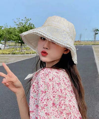 Stylish Black Solid Color Lace Floppy Sun Hat dylinoshop