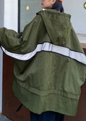 Unique hooded pockets Fashion fall coat army green baggy coat AT-CTS201014