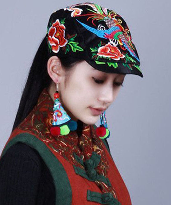 Vintage Black Phoenix Embroideried Baseball Cap Hat dylinoshop
