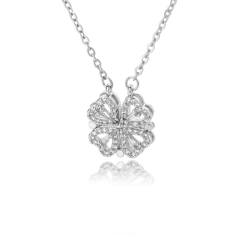 Vintage Lucky Four Leaf Clover Necklaces Charm Jewelry NCJSQ55 Stainless Steel Touchy Style