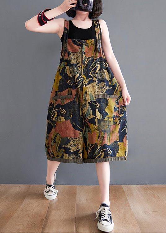 Vintage Navy Print Button Summer Romper dylinoshop