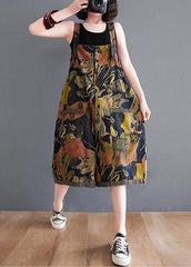 Vintage Navy Print Button Summer Romper dylinoshop