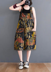 Vintage Navy Print Button Summer Romper dylinoshop
