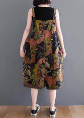 Vintage Navy Print Button Summer Romper dylinoshop