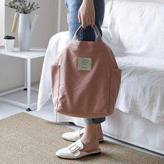Vintage Upcycle Casual Patchwork Large Canvas Shoulder pink Bag BGS200801