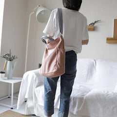 Vintage Upcycle Casual Patchwork Large Canvas Shoulder pink Bag BGS200801