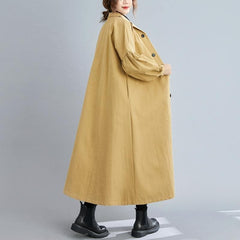 Women black Fashion coats Sewing lapel Button Down coats TCT201123