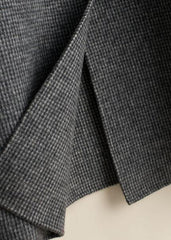 Women black plaid Fine tunic Woolen CoatsWork Peter pan Collar Button Down women Woolen Coats TCT200915