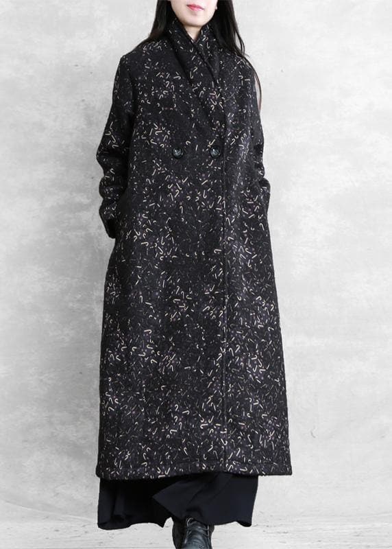 Women black print Plus Size clothes Inspiration pockets fall coat TCT201110