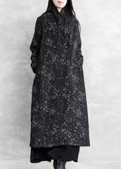 Women black print Plus Size clothes Inspiration pockets fall coat TCT201110