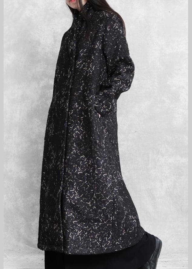 Women black print Plus Size clothes Inspiration pockets fall coat TCT201110