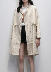 Women nude Plus Size clothes Tutorials Notched Ruffles coat TCT201207