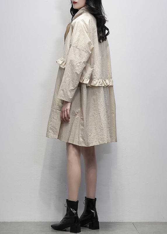 Women nude Plus Size clothes Tutorials Notched Ruffles coat TCT201207
