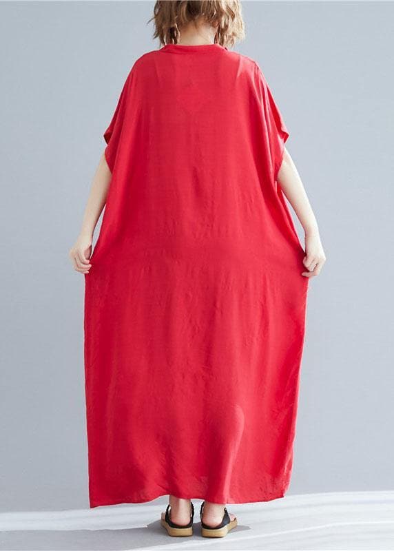Women v neck pockets cotton linen summer Soft Surroundings Work red Dress SDL200425