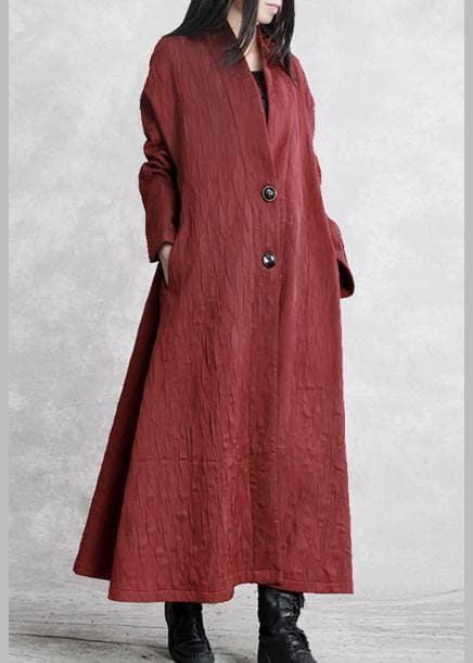 Women v neck pockets fine fall clothes red Art outwear TCT201110