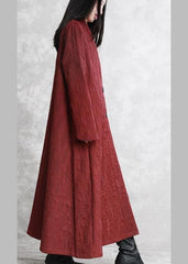 Women v neck pockets fine fall clothes red Art outwear TCT201110