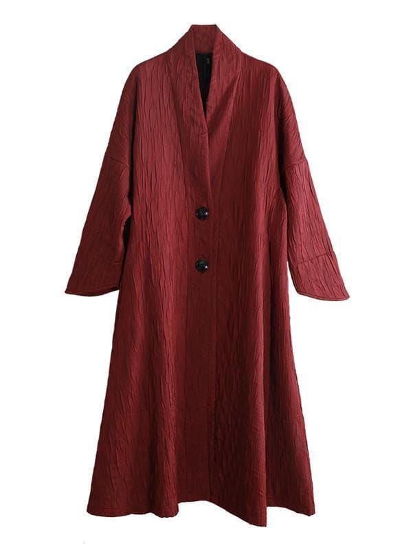 Women v neck pockets fine fall clothes red Art outwear TCT201110