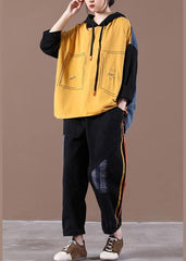 Yellow Loose Denim StitChing Suit WG-LTP210302