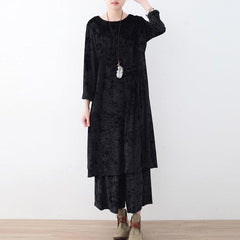 black two pieces autumn oversize corduroy pullover with cozy wide leg pants AM-LTP171124