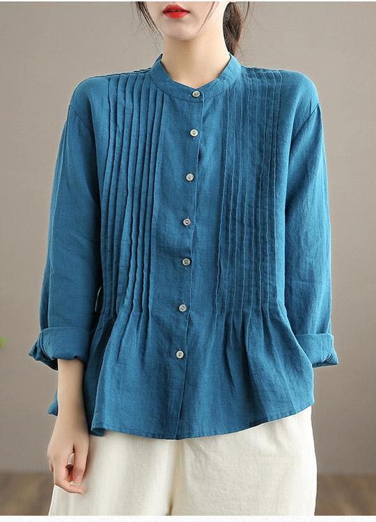 Organic White Linen Shirt Tunics Women Ramie Blouse LTP210203