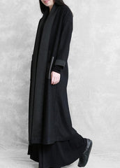 boutique  plus size long winter coat winter woolen outwear black  woolen outwear TCT191115