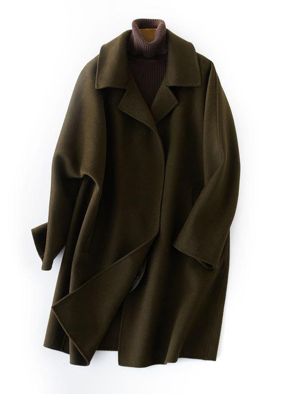 boutique brown Woolen Coat Women trendy plus size Jackets & Coats straight coat lapel collar TCT190821