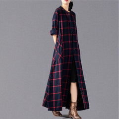 boutique red Plaid coat plus size clothing stand collar Coats boutique pockets Coats TCT180925
