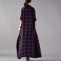 boutique red Plaid coat plus size clothing stand collar Coats boutique pockets Coats TCT180925