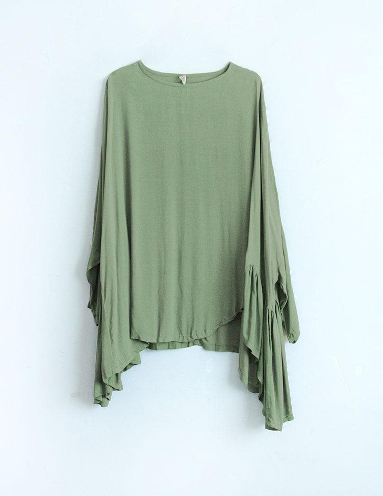 Batwing Sleeves Oversized Top | Lotus dylinoshop
