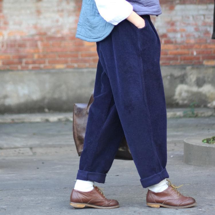 Retro Corduroy Loose Trousers Buddha Trends