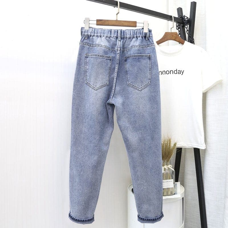 Oversized Distressed Boyfriend Jeans Buddha Trends