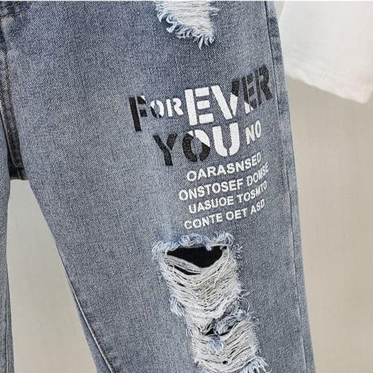 Oversized Distressed Boyfriend Jeans Buddha Trends