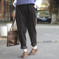 Retro Corduroy Loose Trousers Buddha Trends