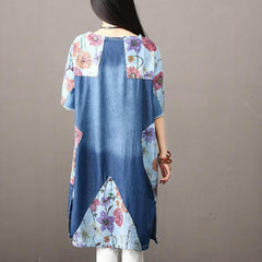 Floral Patchwork Long Denim Cardigan dylinoshop