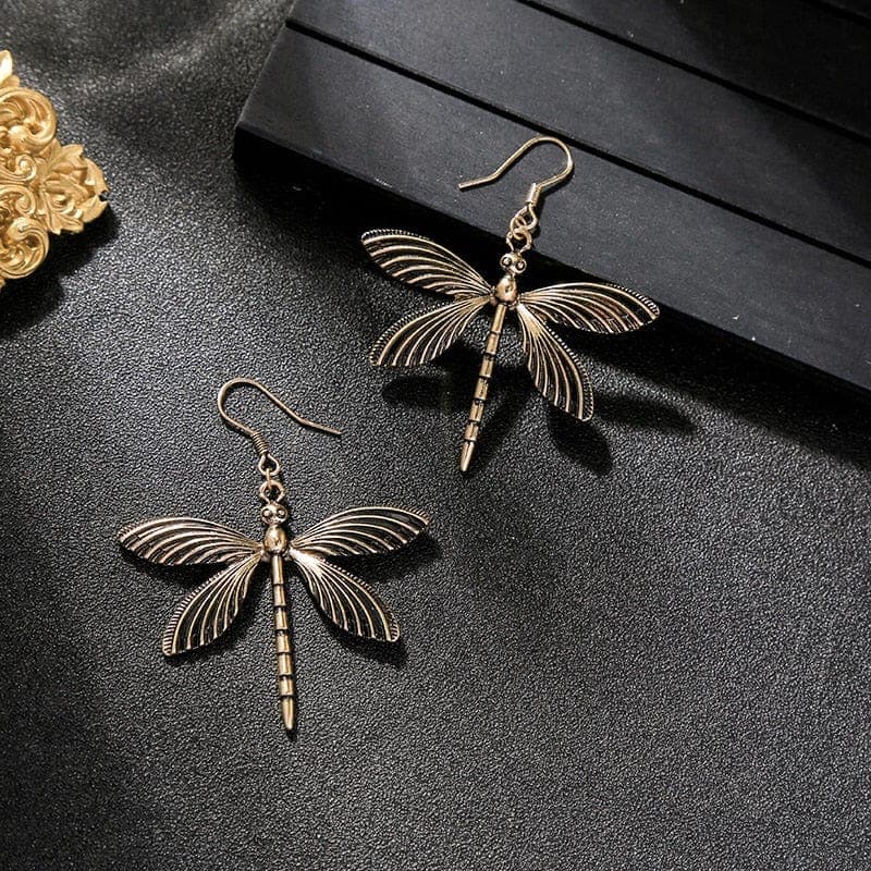 Dragonfly Pendant Necklace & Earrings dylinoshop