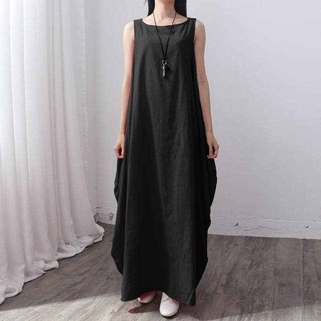 Loose Sleeveless Maxi Dress Buddha Trends