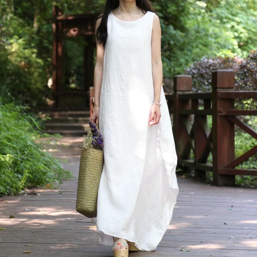 Loose Sleeveless Maxi Dress Buddha Trends