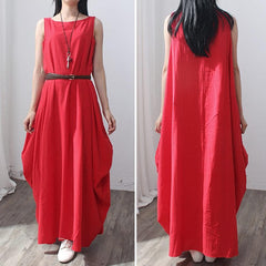 Loose Sleeveless Maxi Dress Buddha Trends