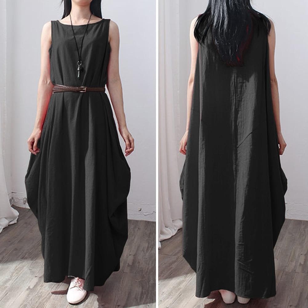 Loose Sleeveless Maxi Dress Buddha Trends