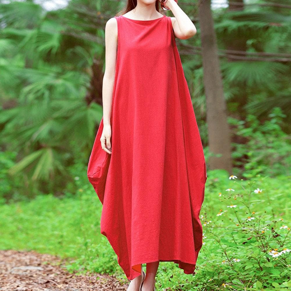 Loose Sleeveless Maxi Dress Buddha Trends